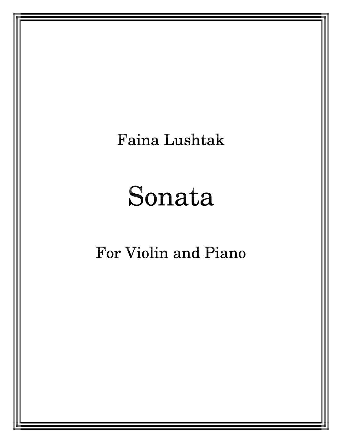 Sonata fo Violin and PIano