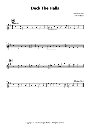 Deck The Halls (arr. Douglas Wattson)