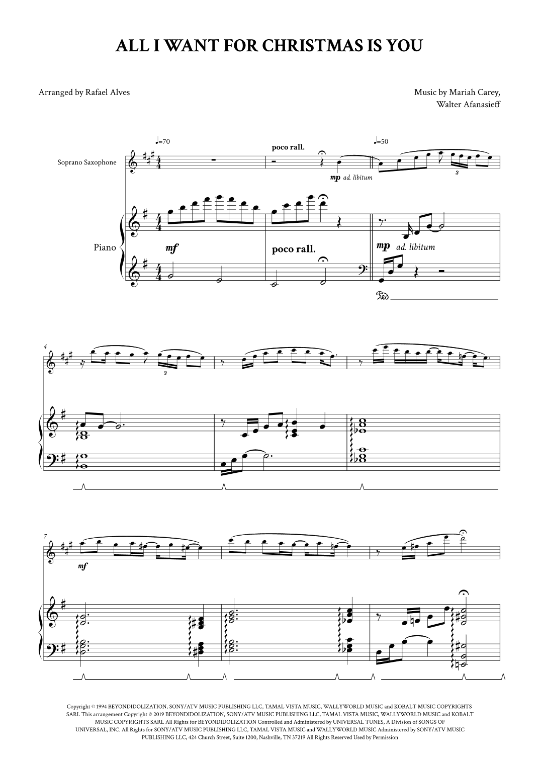 All I Want For Christmas Is You (arr. Rafael Alves)