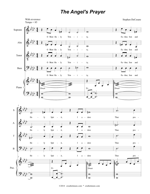 The Angel's Prayer (Solo with SATB)