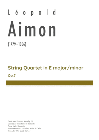 Aimon - String Quartet in E major/minor, Op.7 (arr. J.G. Cucó Barber)