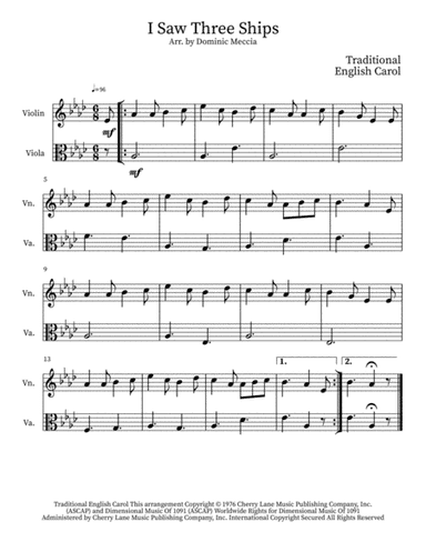 I Saw Three Ships (arr. Dominic Meccia)