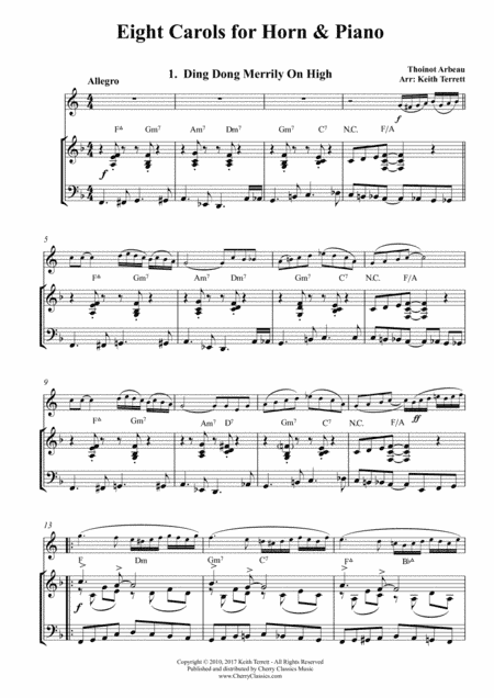 Eight Christmas Carols for French Horn and Piano (arr. Terrett, Keith)