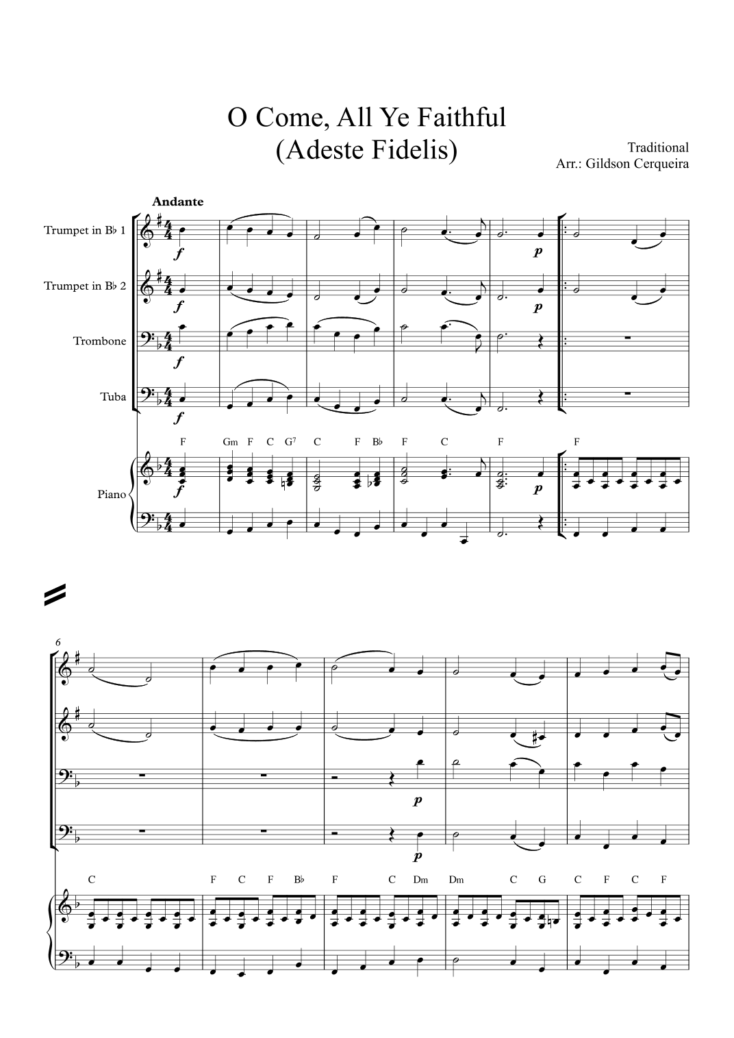 O Come, All Ye Faithful (arr. Gildson Cerqueira)