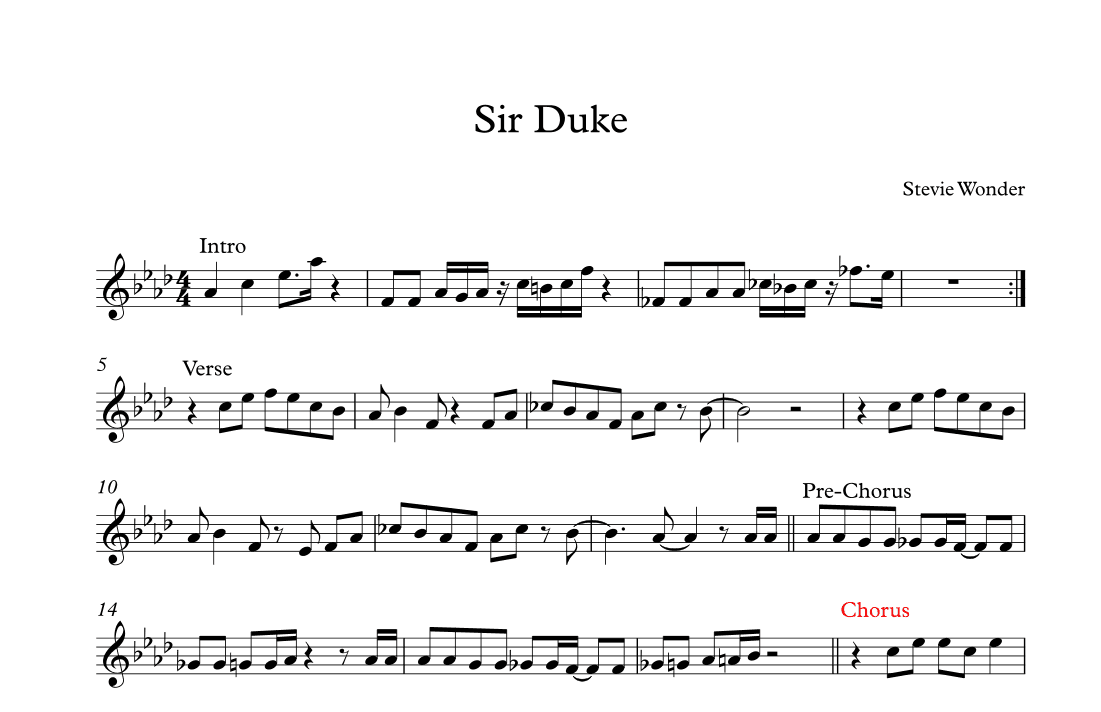 Sir Duke (arr. Nathan Kersey-Wilson)