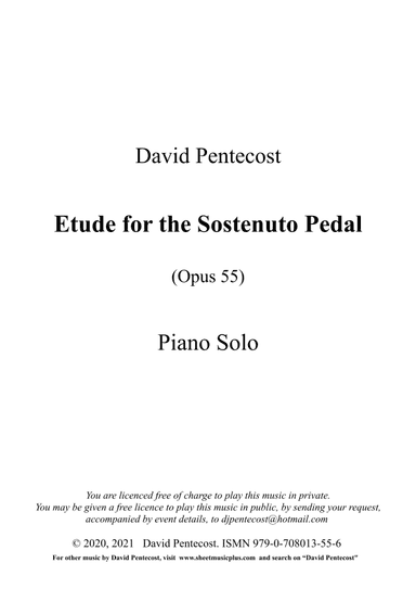 Étude for the Sostenuto Pedal, Opus 55