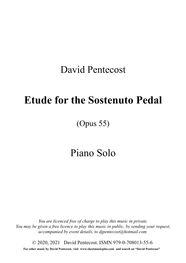 Étude for the Sostenuto Pedal, Opus 55