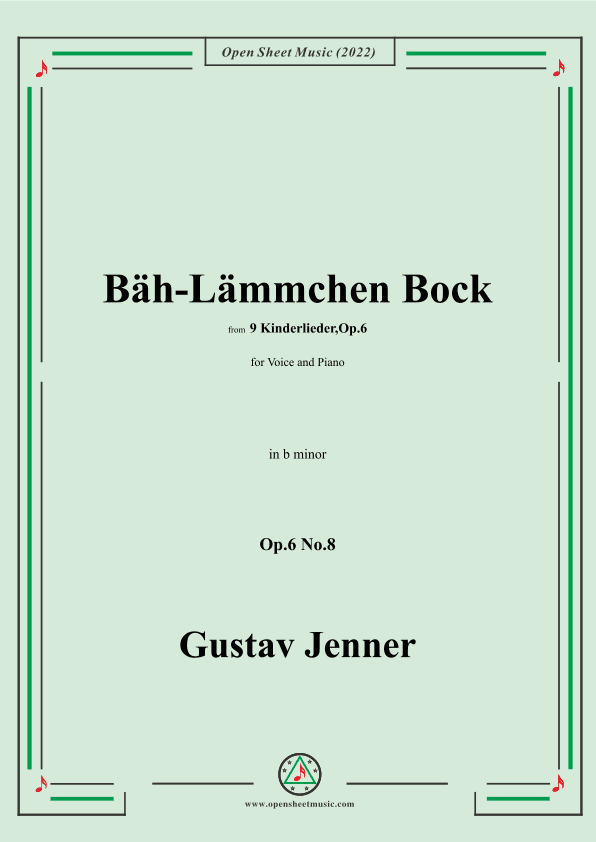 Jenner-Bäh-Lämmchen Bock,in b minor,Op.6 No.8 (arr. OSM Press)