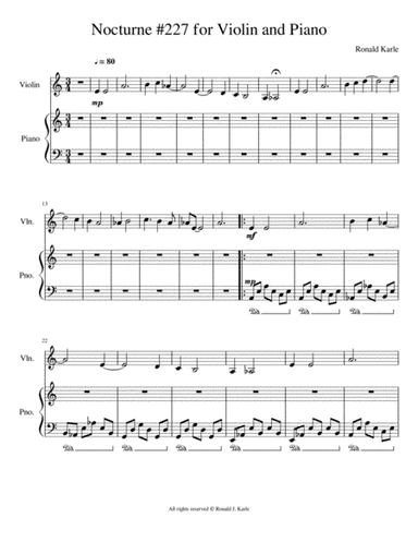 Nocturne #227 for Piano and Violin