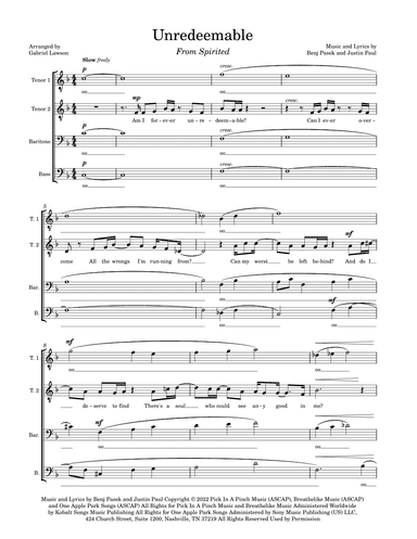 Unredeemable (arr. Gabriel Lawson)