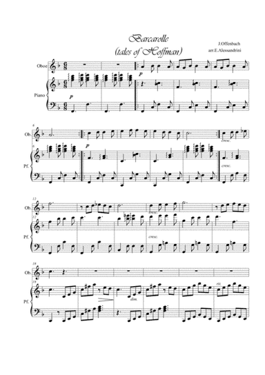 Barcarola. Oboe and piano (arr. Ester Alessandrini)
