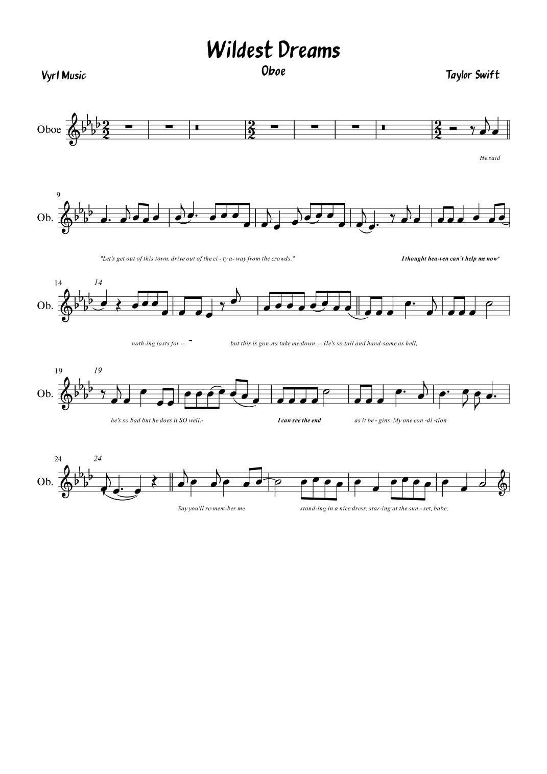 Wildest Dreams (arr. Vyrl)