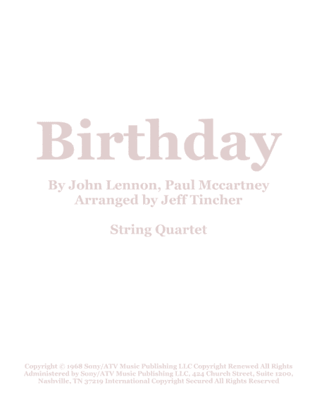 Birthday (arr. Jeff Tincher)