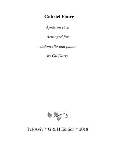Après un rêve (arrangement for violoncello and piano) (arr. Gil Garty)