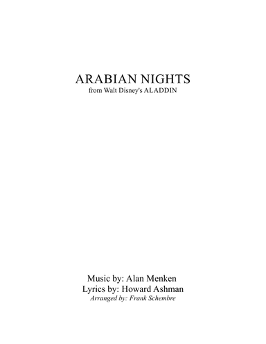 Arabian Nights (arr. Frank Schembre)