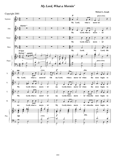 My Lord What a Mornin' (arr. Michael A. Joseph)
