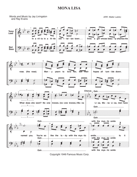 Mona Lisa (arr. Walter Latzko)