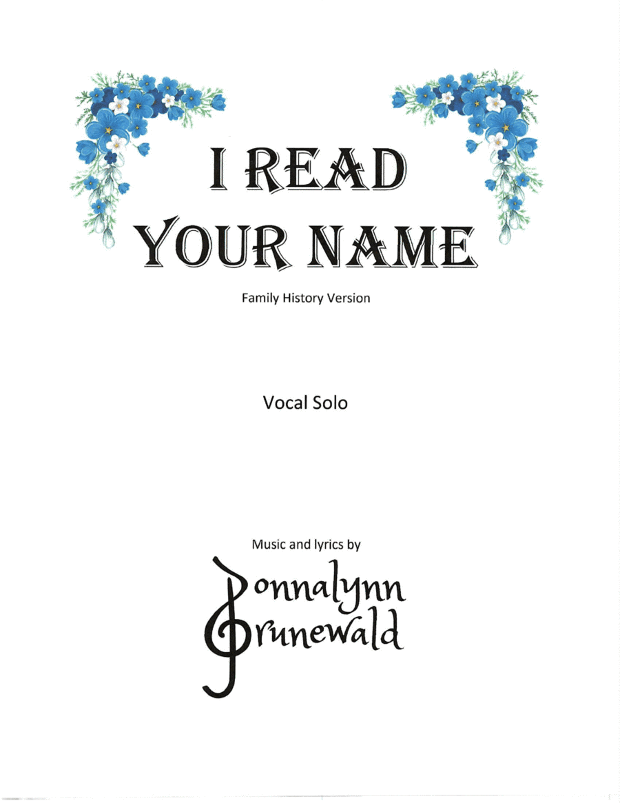 I Read Your Name
