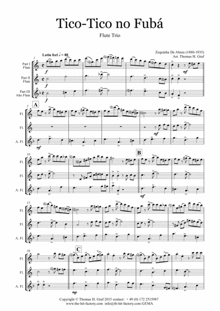 Tico-Tico no Fubá - Choro - Flute Trio (arr. Thomas H. Graf)