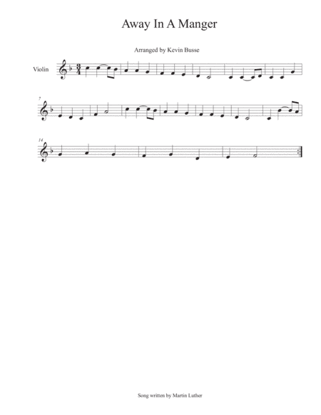 Away In A Manger - Violin (arr. Kevin Busse)