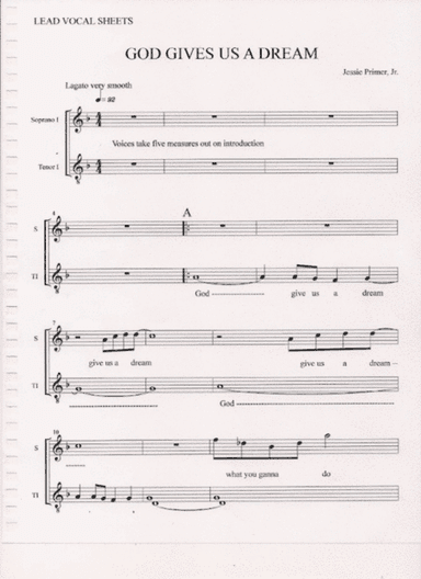 God Gives Us A Dream ( Vocal ) Lead Sheets