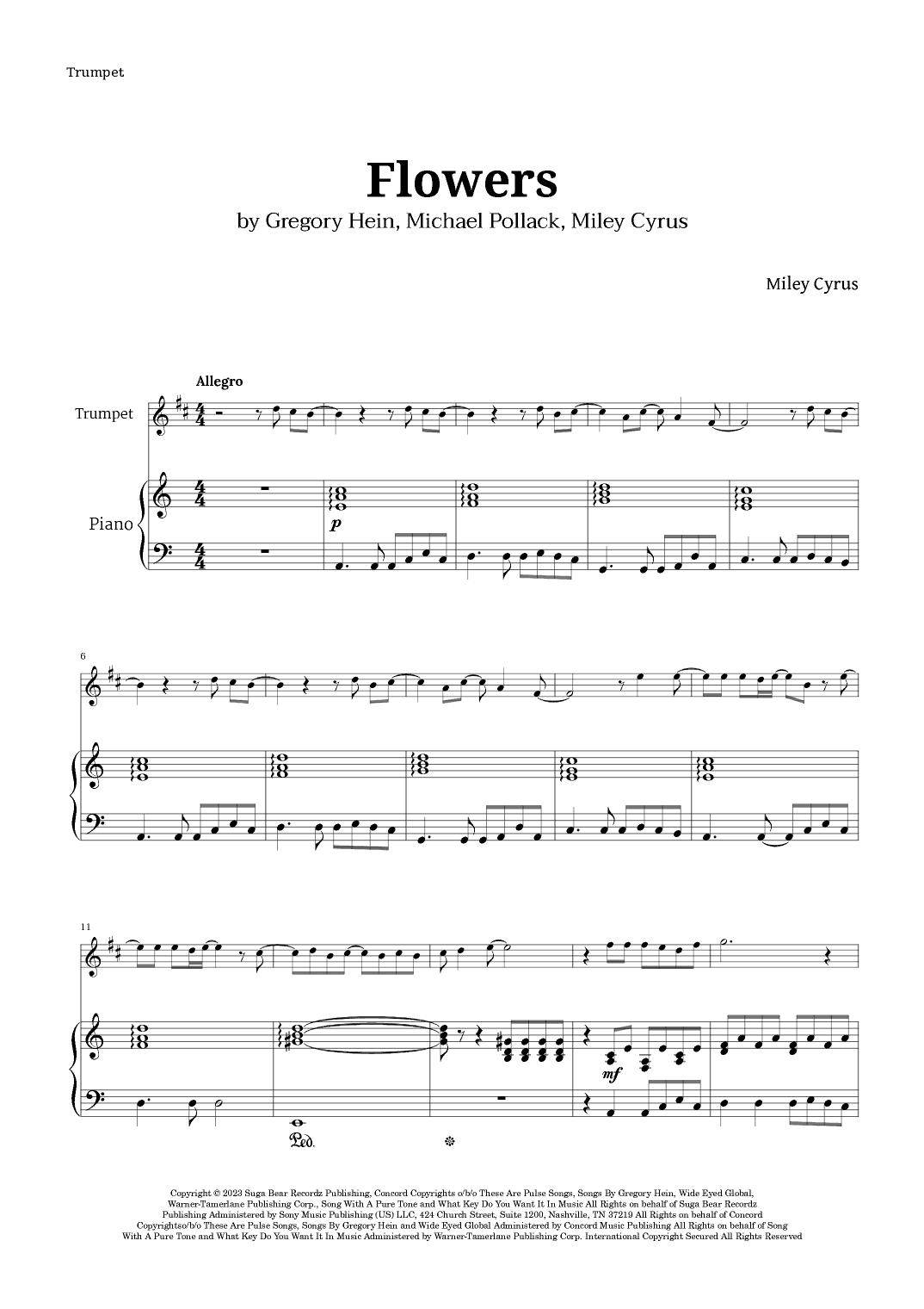 Flowers (arr. Langanho)