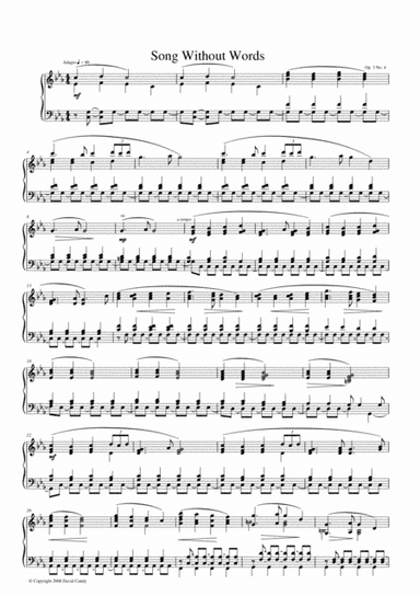 Songs without Words for solo Piano, Op. 3, No. 4