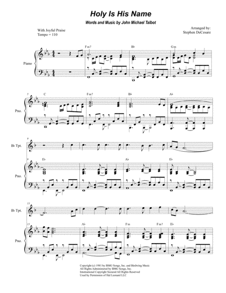 Holy Is His Name (arr. Stephen DeCesare)