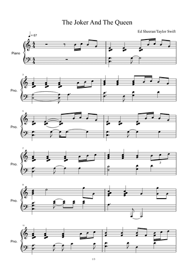The Joker And The Queen (feat. Taylor Swift) (arr. Mr. Lu Lai)