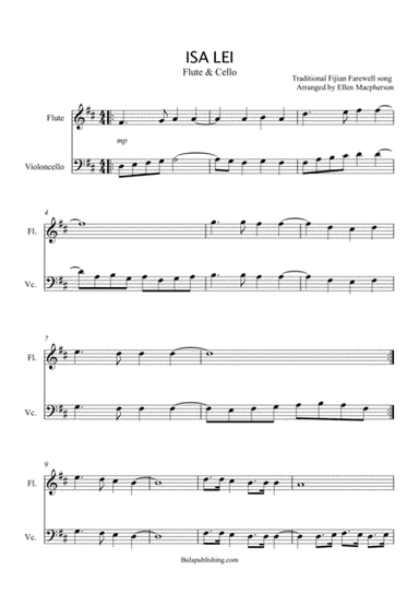 ISA LEI - Flute & Cello (arr. Ellen Macpherson)