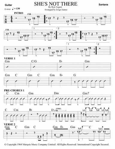 She's Not There (arr. Jorge Juárez)