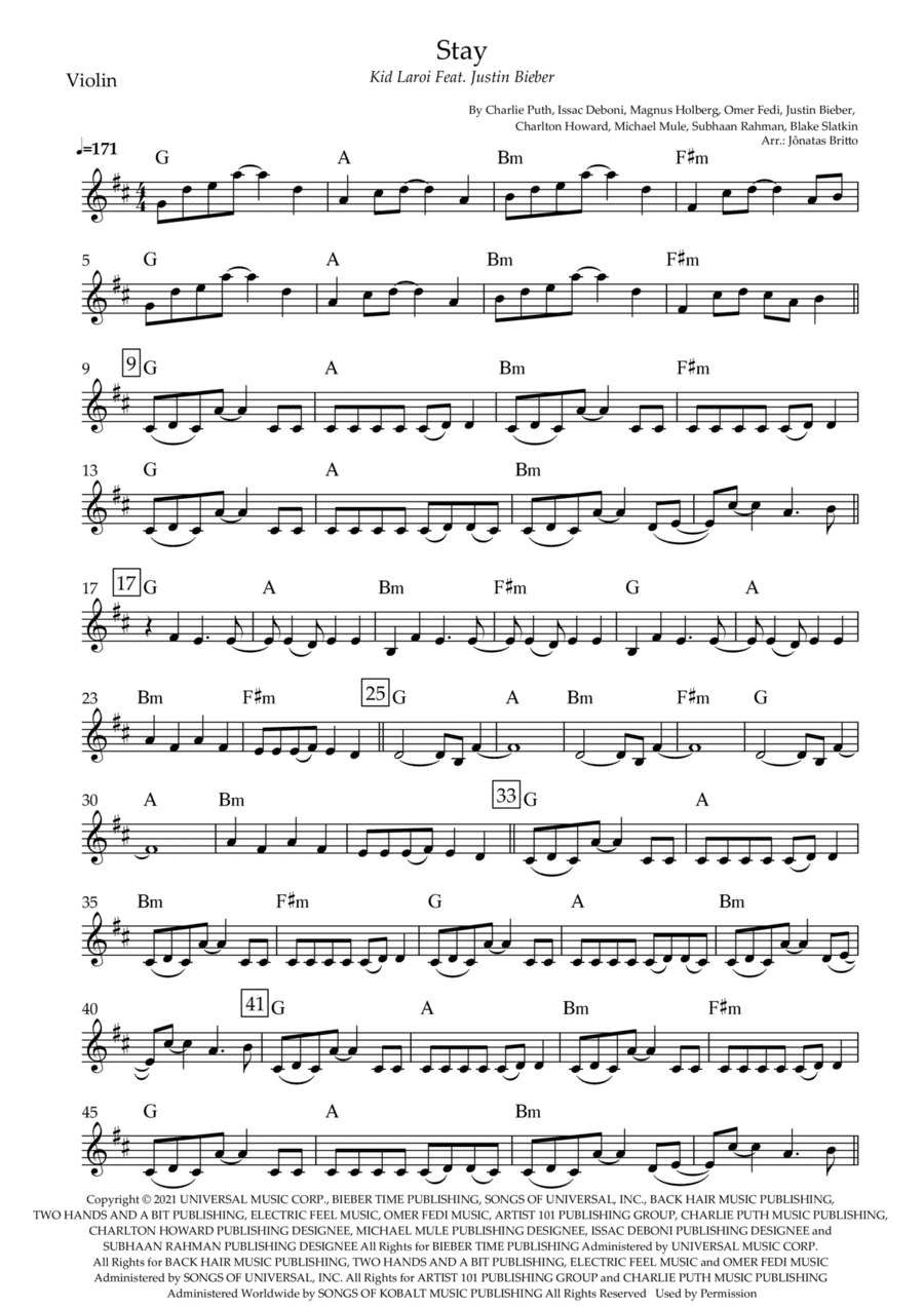 Stay (arr. Jônatas Britto)