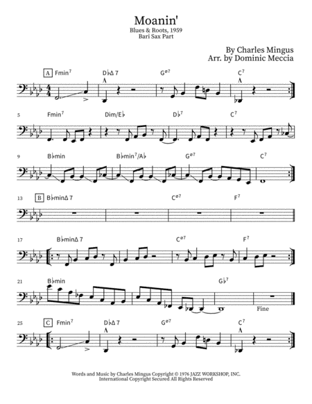 Moanin' (arr. Dominic Meccia)