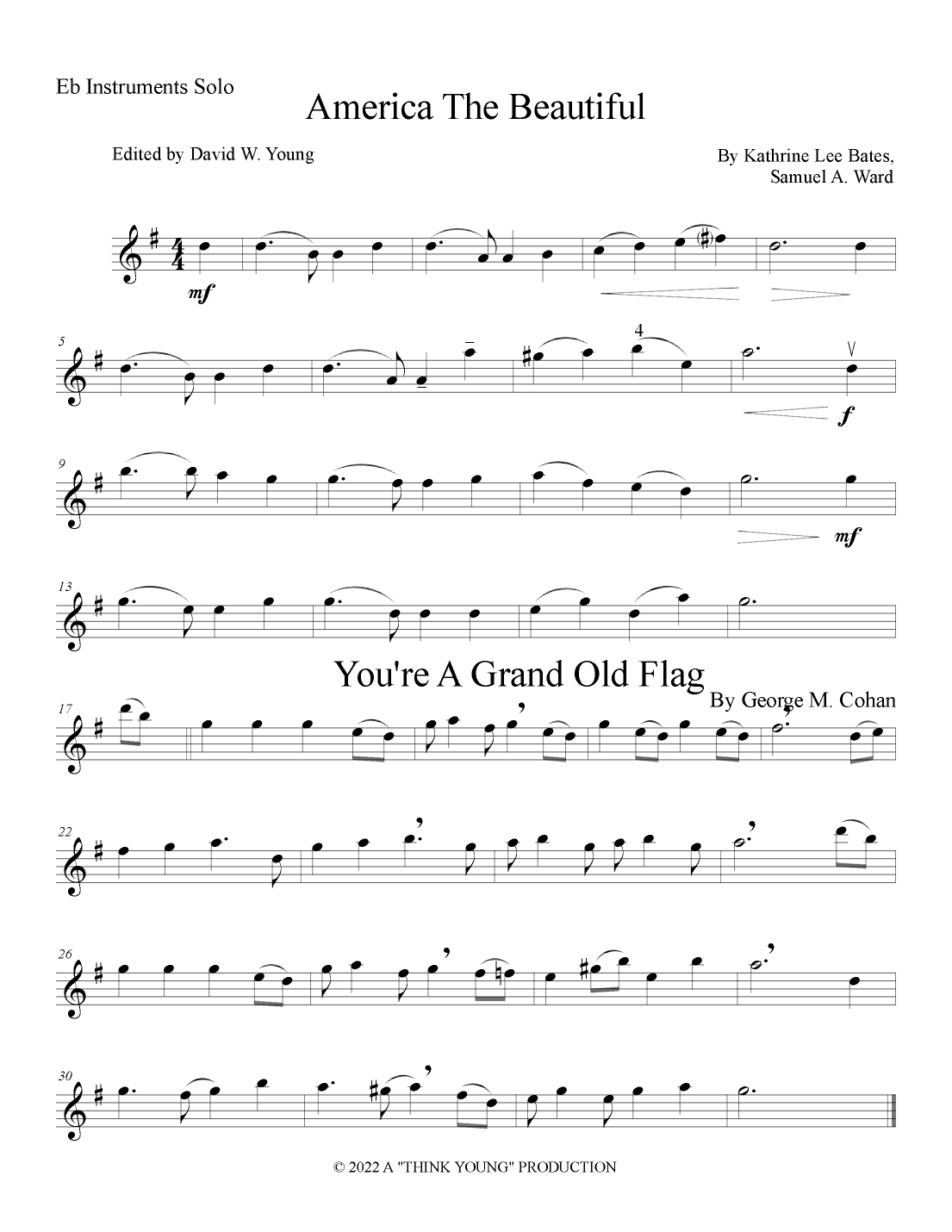 Six Solo Patriotic Selections For Eb Instruments (arr. David W. Young)