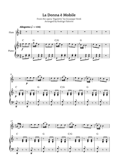 La Donna è Mobile (arr. Rodrigo Faleiros)