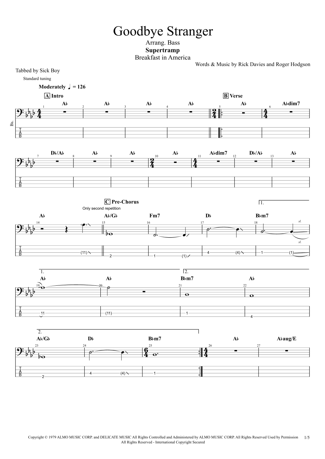 Goodbye Stranger (arr. Sick Boy)