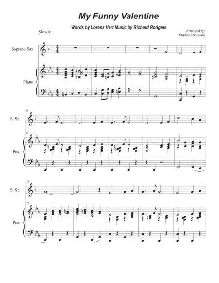 My Funny Valentine (arr. Stephen DeCesare)