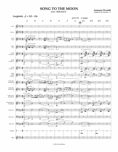 Dvorak:  Song To The Moon from RUSALKA for soprano voice and wind ensemble (arr. Reisteter) (arr. Steve Reisteter)
