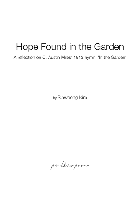 Hope Found in the Garden (Piano Solo in Db Major)