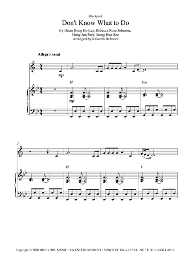 Don't Know What To Do (arr. Kaiserin Rebecca)