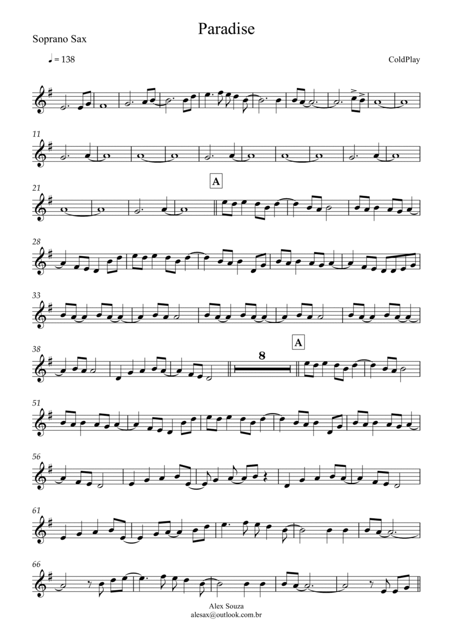 Paradise (arr. Alex Souza)
