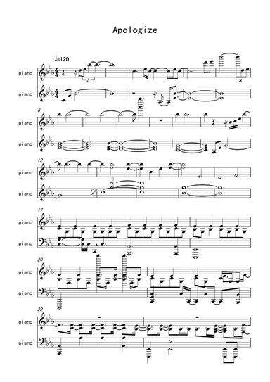 Apologize (arr. Ryan Tedder)
