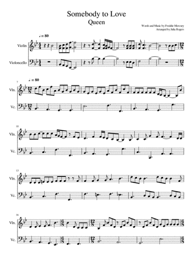 Somebody To Love (arr. Julia Rogers)
