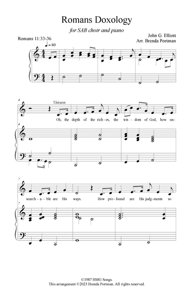 Romans Doxology (arr. Brenda Portman)