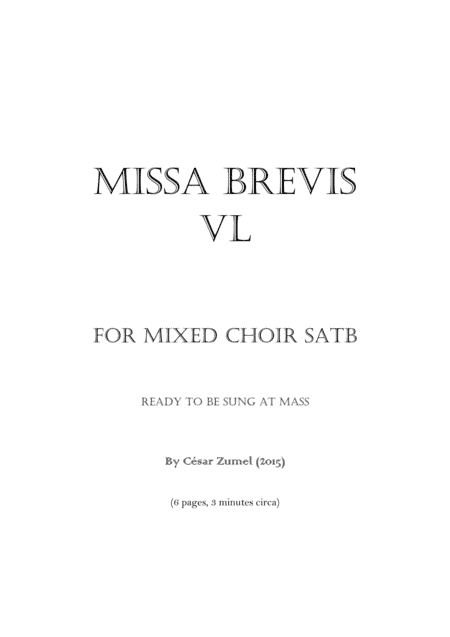 Missa Brevis VL (Kyrie, Sanctus, Agnus Dei)