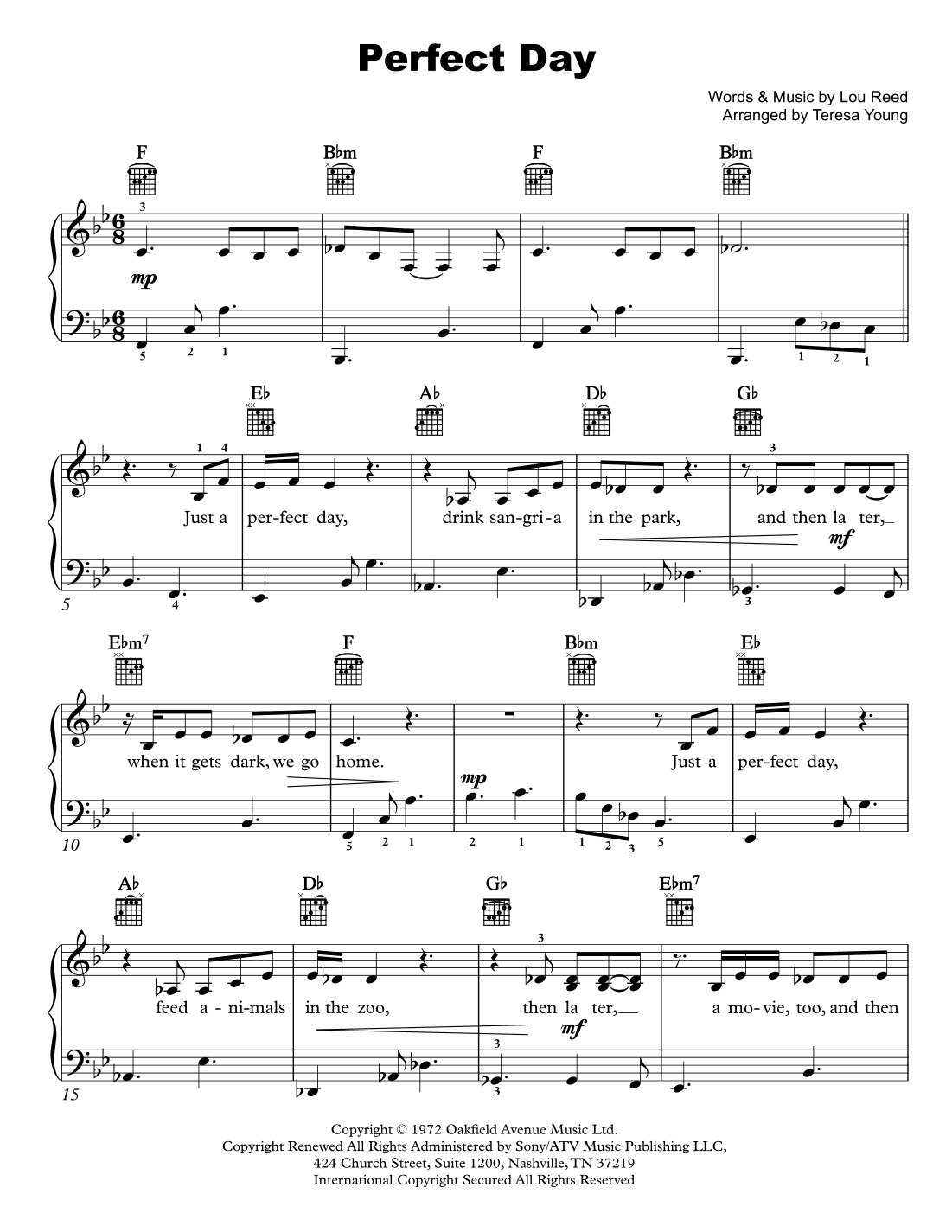 Perfect Day (arr. Teresa Young)