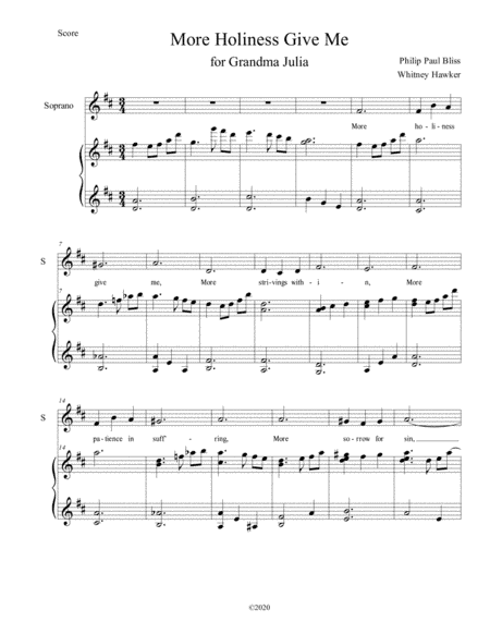 More Holiness Give Me (arr. Whitney Hawker)