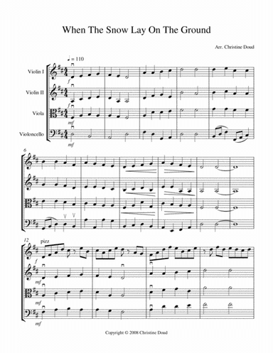 When The Snow Lay On The Ground (arr. Christine Doud)