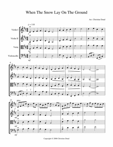 When The Snow Lay On The Ground (arr. Christine Doud)