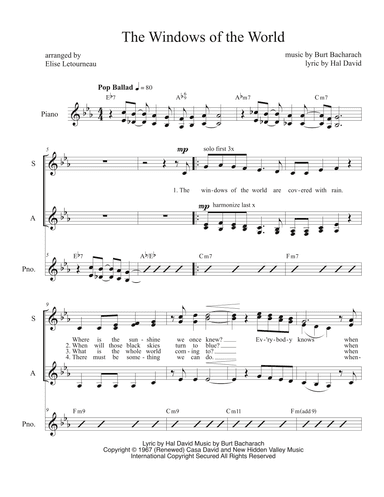 The Windows Of The World (arr. Elise Letourneau)